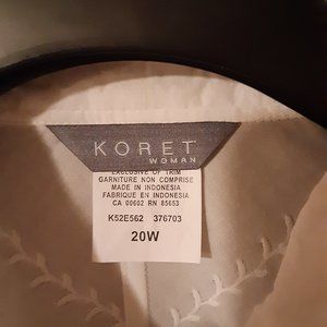 Blouse, White Eyelet, Koret, size 20, 3/4 sleeve